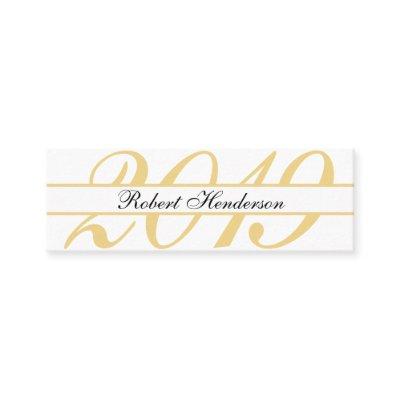 Elegant white and gold classic insert graduation