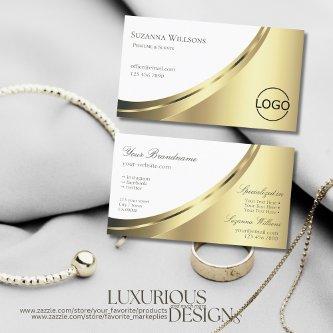 Elegant White and Gold Decor with Logo Luxurious