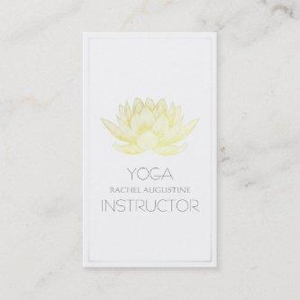 Elegant White and Gold Foil Lotus Yoga Instructor