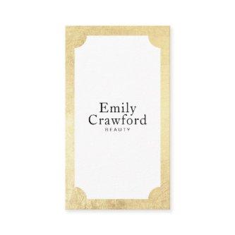 Elegant white chic gold minimalist beauty salon