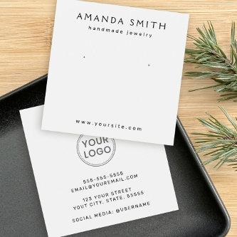 Elegant white custom logo earring display card