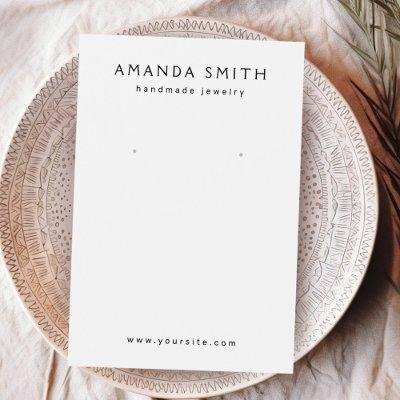 Elegant white custom logo earring display card