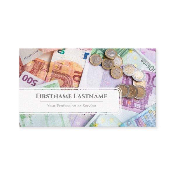 Elegant white euro money currency financial expert