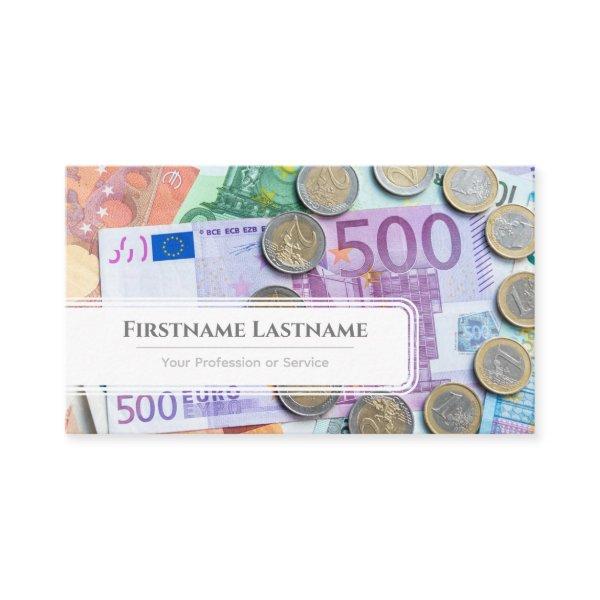 Elegant white euro money currency financial expert