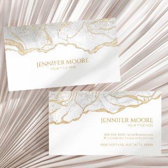 Elegant White Gold Agate Border Custom