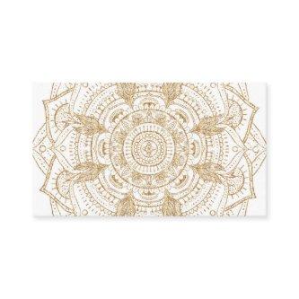 Elegant White & Gold Mandala Hand Drawn Design