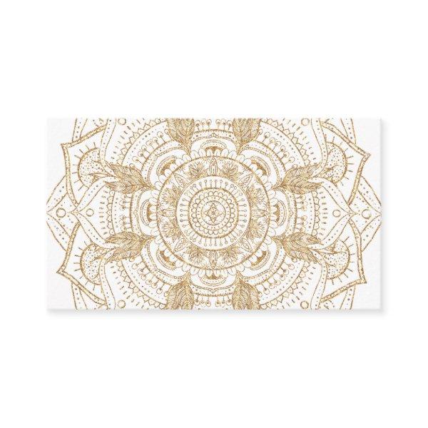 Elegant White & Gold Mandala Hand Drawn Design