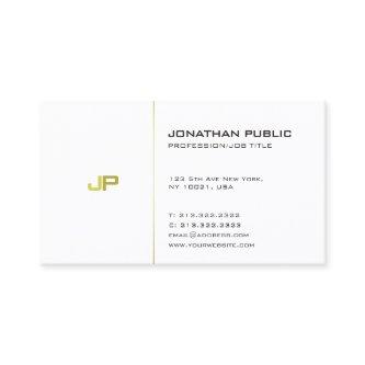 Elegant White Gold Modern Simple Plain Monogram