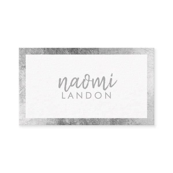 Elegant white gray silver modern square minimalist
