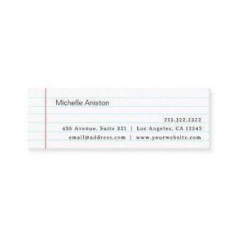 Elegant White Lined Notebook Paper Personalized    Mini