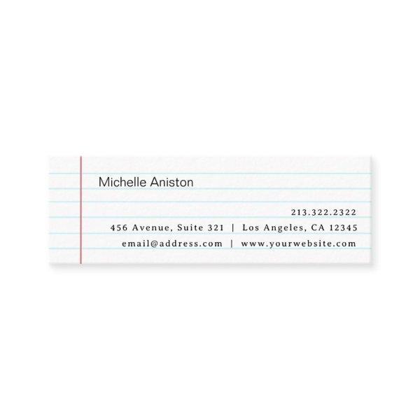 Elegant White Lined Notebook Paper Personalized    Mini