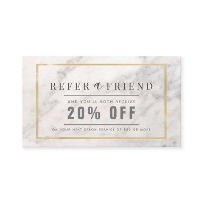 Elegant White Marble Gold Frame Salon Referral