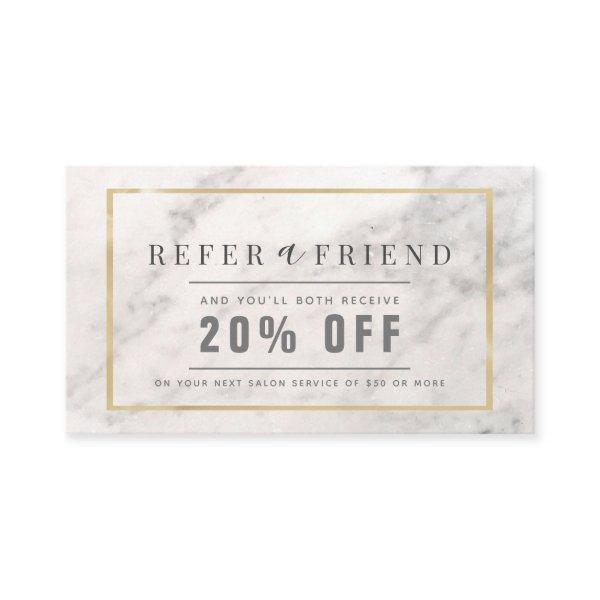 Elegant White Marble Gold Frame Salon Referral