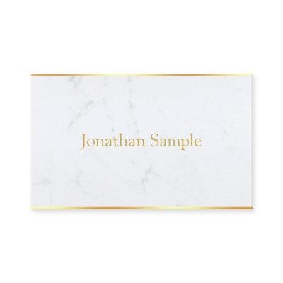 Elegant White Marble Gold Name Modern Template