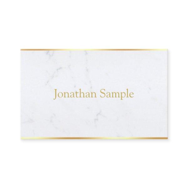 Elegant White Marble Gold Name Modern Template