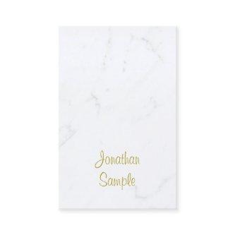 Elegant White Marble Gold Script Luxurious Plain