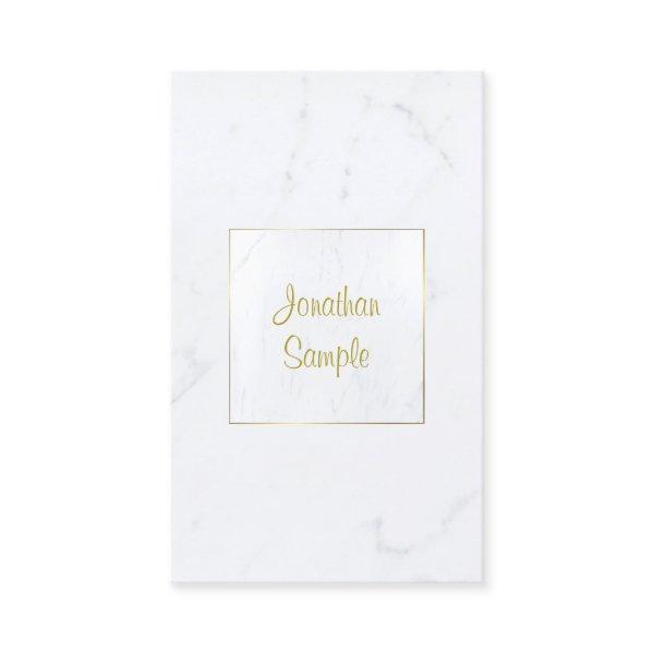 Elegant White Marble Gold Script Luxury Template
