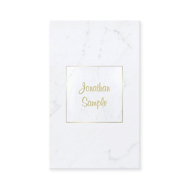 Elegant White Marble Gold Script Luxury Template