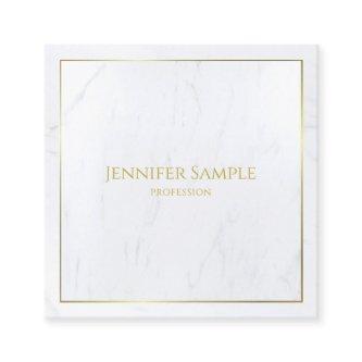 Elegant White Marble Gold Text Luxurious Template Square