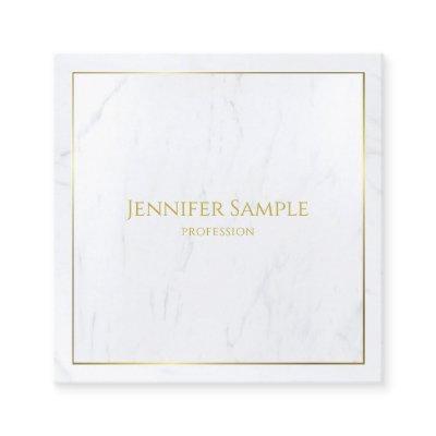 Elegant White Marble Gold Text Luxurious Template Square