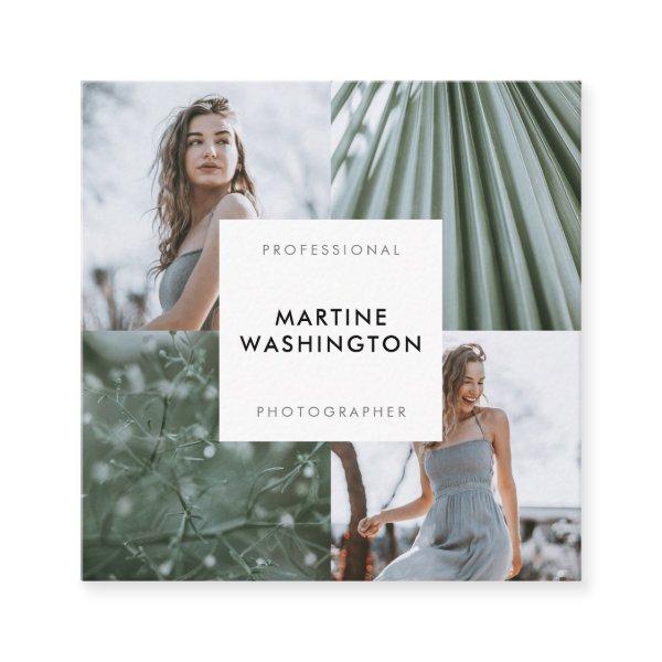 Elegant white minimal photo modern photographer square