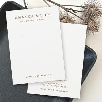 Elegant white minimalist earring display card