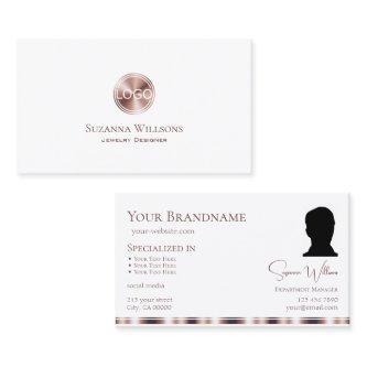 Elegant White Rose Gold with Logo and Photo Modern