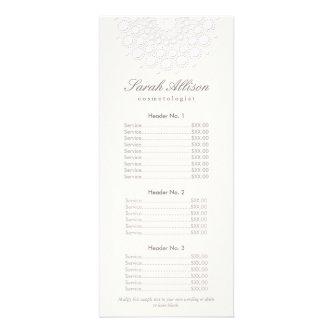 Elegant White Salon and Spa Price List Rack Card