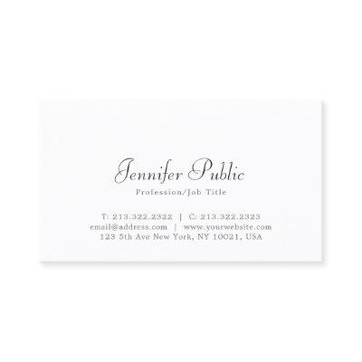 Elegant White Sleek Professional Modern Chic Plain