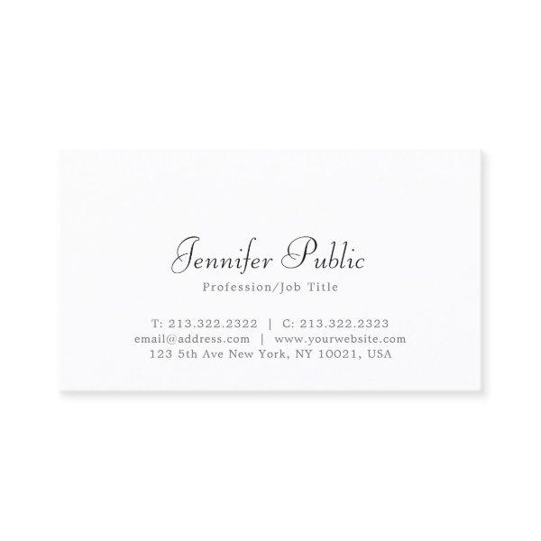 Elegant White Sleek Professional Modern Chic Plain