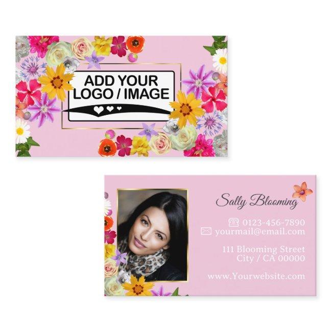 Elegant Wildflower Baby Pink with Logo and Photo