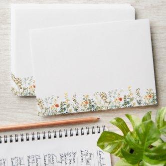Elegant Wildflower Field Business Envelope