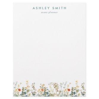 Elegant Wildflower Field Letterhead