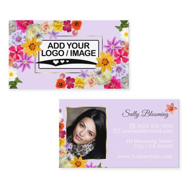 Elegant Wildflower Light Lilac with Logo and Photo
