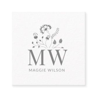Elegant Wildflower Monogram Square