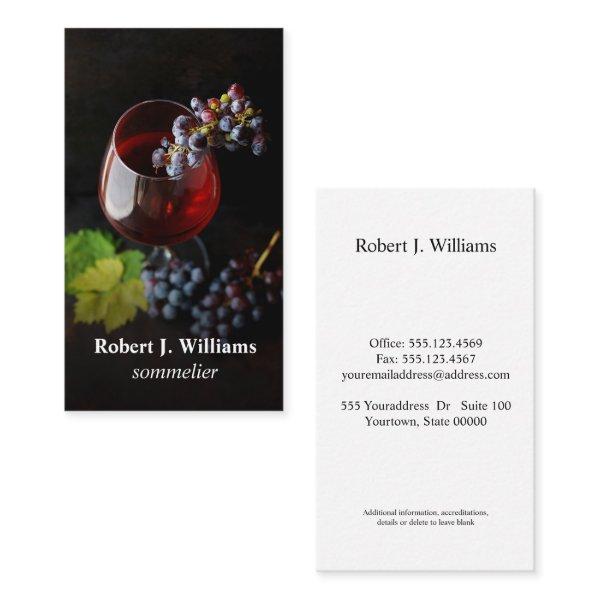 Elegant Wine Glass Grapes sommeliere professional