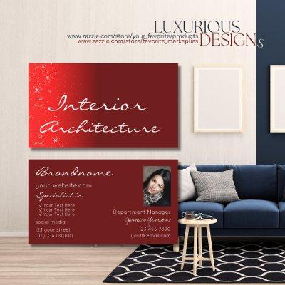 Elegant Wine Red Chic Glitter Stars with Photo
