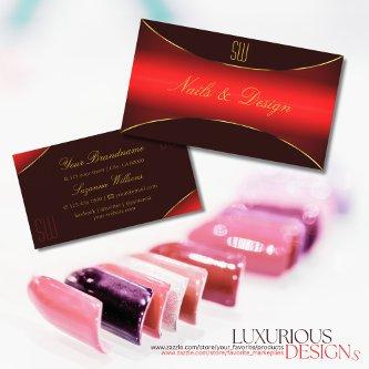 Elegant Wine Red with Gold Border and Monogram