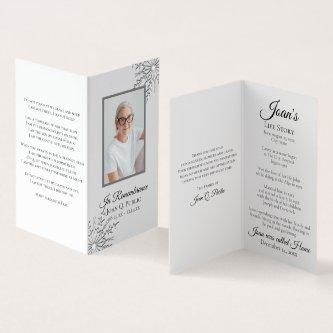 Elegant Winter Snowflakes Funeral Memorial Prayer