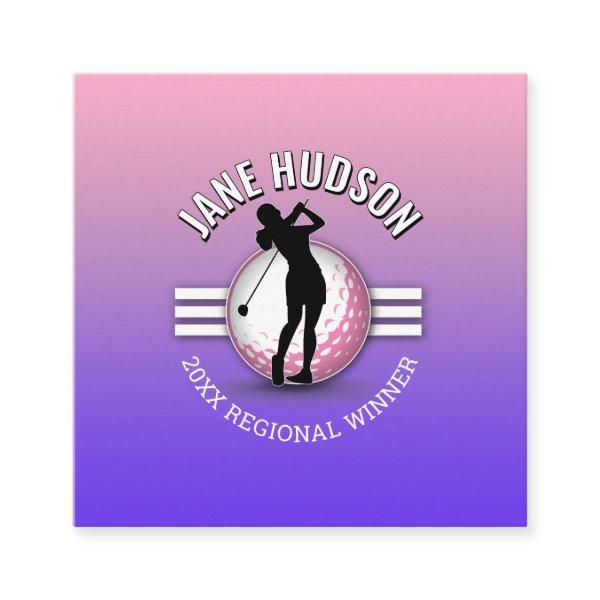 Elegant Women Golfer Monogram Design Square