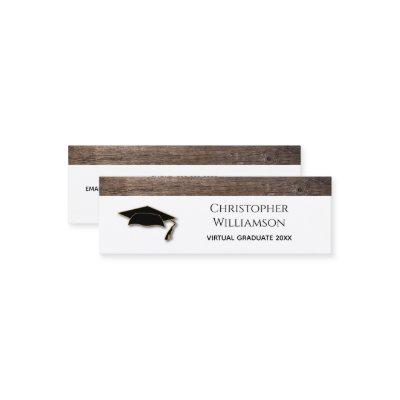 Elegant Wood Funny Graduation Calling Card