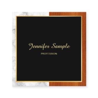Elegant Wood Marble Gold Luxurious Template Square