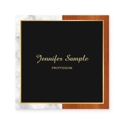 Elegant Wood Marble Gold Luxurious Template Square