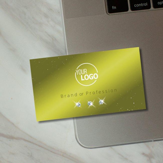 Elegant Yellow Olive Green Sparkle Jewels Add Logo