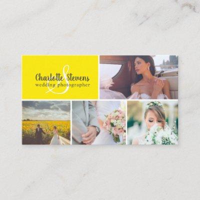 Elegant yellow wedding photographer collage