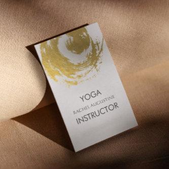 Elegant YOGA Gold Foil Brushstrokes ZEN Symbol