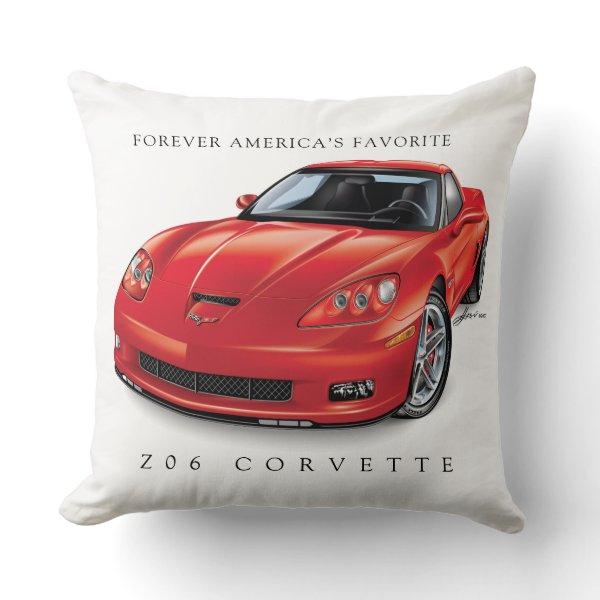 ELEGANT Z-06 VETTE ILLUSTRATION THROW PILLOW