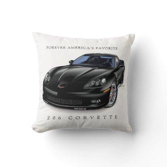 ELEGANT Z-06 VETTE ILLUSTRATION THROW PILLOW