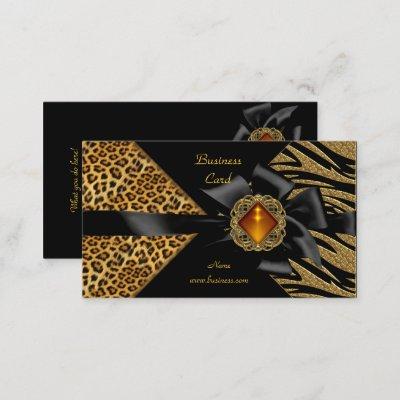 Elegant Zebra Leopard Black Gold