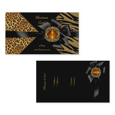 Elegant Zebra Leopard Black Gold